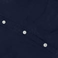 thumbnail image 4 of Lroveb Mens Linen Shirts Turn Down Long Button Men's Daily Casual Sleeve Tops Shirt Collar Solid Men Shirts Navy, 4 of 7