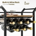 thumbnail image 3 of Bar Cart, Home Bar Serving Cart, Kitchen Cart, Small Bar Cart Black with Wine Rack, Beverage Cart, Cocktail Bar Cart for Home Party, Living Room, Kitchen, Rustic Brown and Black BC05BR, 3 of 8
