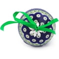 thumbnail image 2 of Polish Pottery 3½-inch Ornament Christmas Ball (Grecian Peacock Theme) Hand Painted in Boleslawiec, Poland + Certificate of Authenticity, 2 of 6