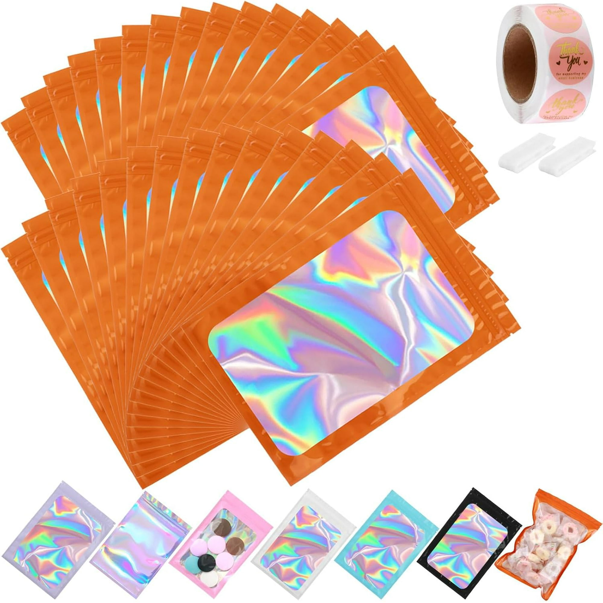 40PCS Resealable Small Mylar Bags For Food Storage Ziplock Mini Pouch