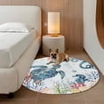 thumbnail image 3 of Sea Turtles Round Area Rug 3.3 FT, Non Slip Small Entryway Kitchen Mat, Oceans Octopus Starfish Seahorse Coral Washable Soft Circular Rug Non-Shedding Door Mat for Bathroom Playroom Kids Room, 3 of 9