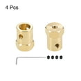 thumbnail image 3 of Hex Coupler 8mm Bore Motor Hex Brass Shaft Coupling Flexible Connector for Car Wheel Tires Shaft Motor 4pcs, 3 of 3