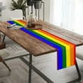 thumbnail image 2 of Rainbow LGBT Pride Flag Table Runner Linen Style 13x90 Inches Rustic Farmhouse Table Runner Kitchen Dining Table Decoration for Wedding Birthday Party Christmas, 2 of 6