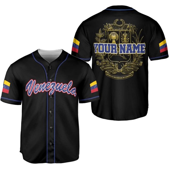 Personalized Name Venezuela Baseball Jersey Shirt, Venezuela Jersey for Men and Women Baseball Jersey Shirt Unisex S-5XL (S)