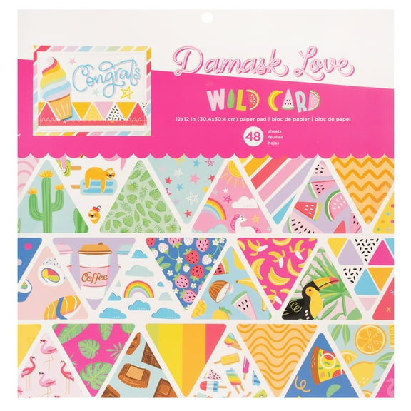 Damask Love Paper Pad 12"X12" 48/Pkg-Wild Card