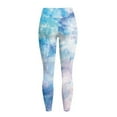 thumbnail image 6 of Renewold Blue Tie-dye Pocket Yoga Leggings for Women Lounge Yoga Pants Tights Stretchy Slim Basic Pants Sportswear Active Yoga Leggings for Workout Sports Yoga, XL, 6 of 8