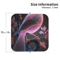 thumbnail image 2 of Picia Bird6 Printed Leather Coasters for Drinks, 4" Drink Coasters Set of 4 for Tabletop Protection, Handmade Luxurious Home Décor and Housewarming Gift -Square, 2 of 6