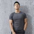 thumbnail image 3 of Camiseta deportiva para hombre, de secado rápido, manga corta, ideal para correr, gimnasio o entrenamiento (talla XL). SG, 3 of 9