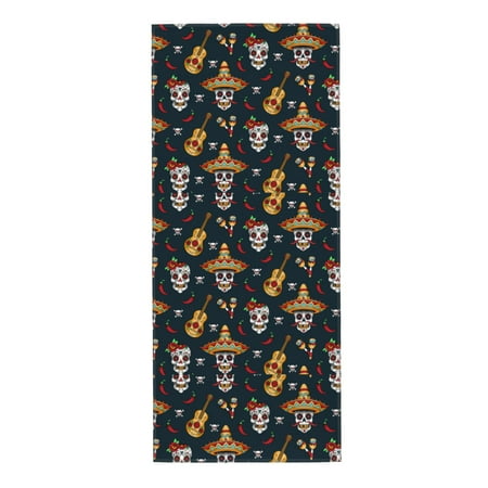 

Home Towels Guitar Pepper Sugar-Skull Absorbent Hanging Hand Towel Small Bath Towel Decorative Kitchen Dish Guest Towel For Spa Gym Hote 12x27.5in