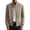 Khaki, variant on Mens Casual Jacket Full Zip Long Sleeve Band Collar Jackets Solid Color Soft Comfy Outerwear Coat