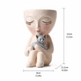 thumbnail image 2 of Flower Plant Pot, Creative Decorations Resin Head Planter with Drainage Hole for Indoor Outdoor Plants, 2 of 5