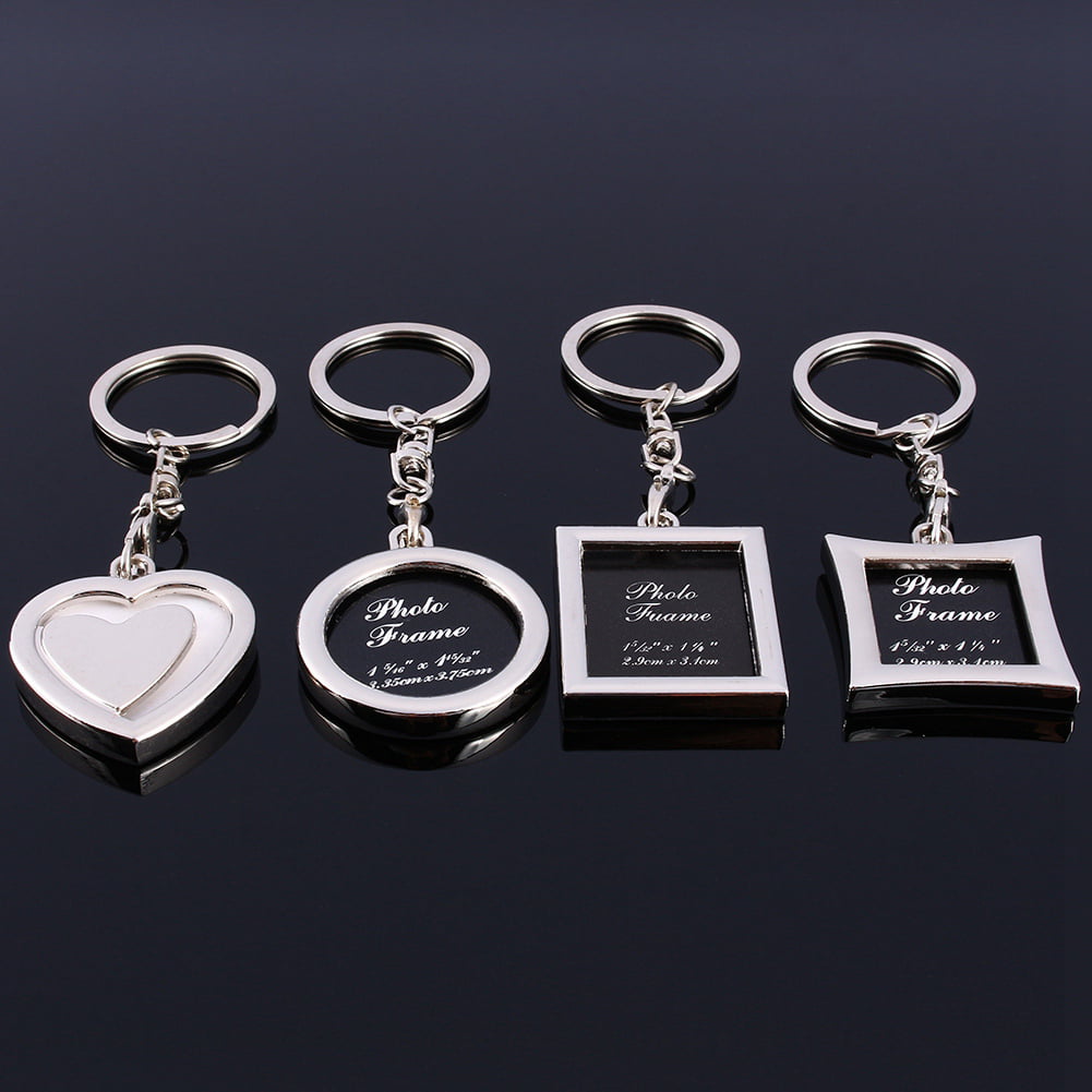 Mini Creative Metal Alloy Insert Picture Frame Keyring Couple Keychain Gift 