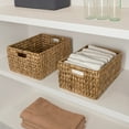 thumbnail image 4 of happimess Leif Rustic Minimalist Hand-Woven Hyacinth Nesting Baskets with Handles, Natural (Set of 2), BSK1008A-2SET, 4 of 9