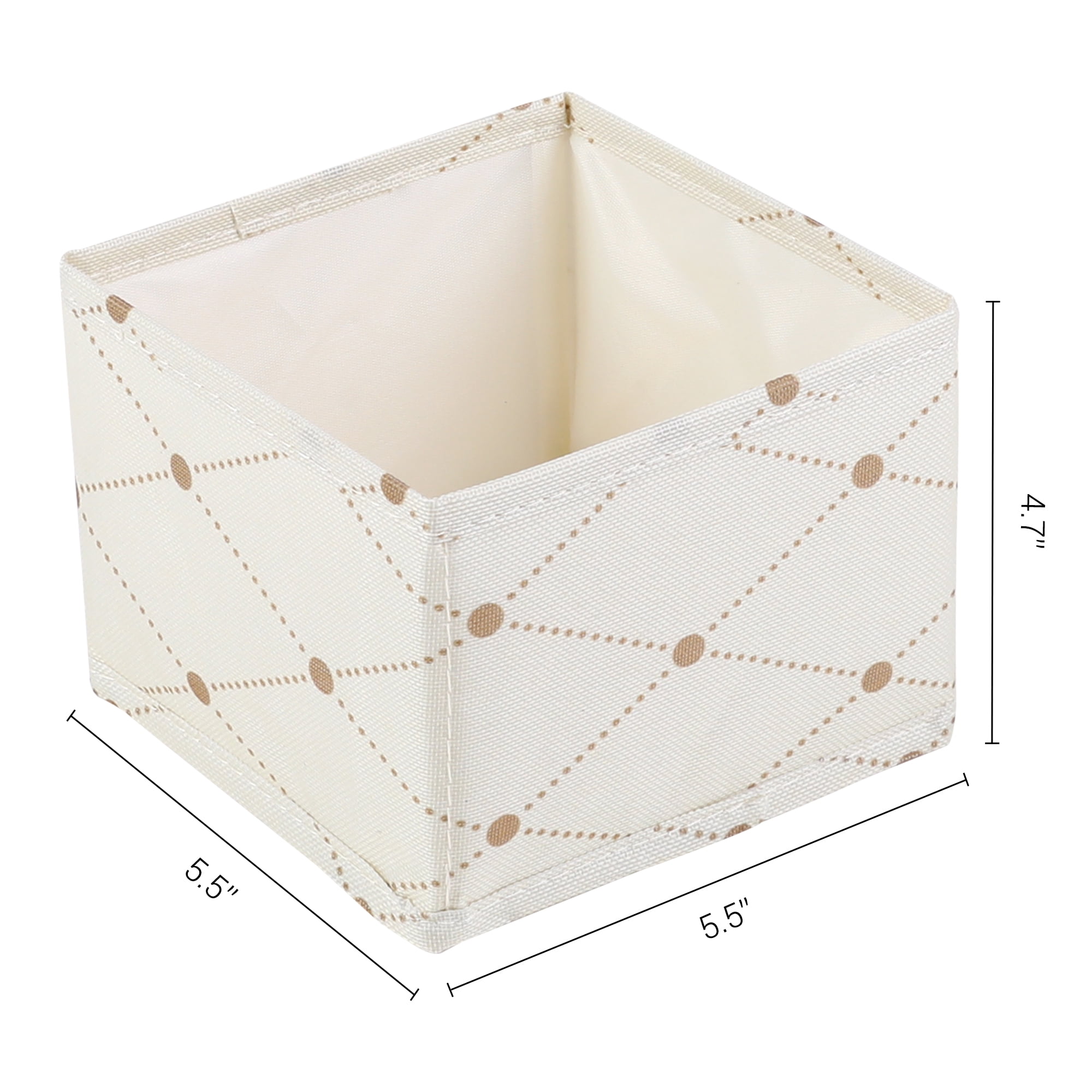 Unique Bargains 3 Pcs Collapsible Storage Cube for Closet Organizers Beige 5.5"x5.5"x4.7"