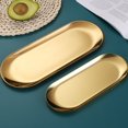 thumbnail image 6 of Set of 2 Stainless Steel Oval Trays - Mirror Polished, Heavy-Duty, and Multifunctional for Towel, Jewelry, Cake, Dessert, and Food Serving - Home and Bathroom Supplies, 6 of 8