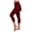 Wine, variant on POIUYTR Women Casual Yoga Pants Summer Elastic Waist Skirts With Slim Leggings Workout Solid Color Trousers
