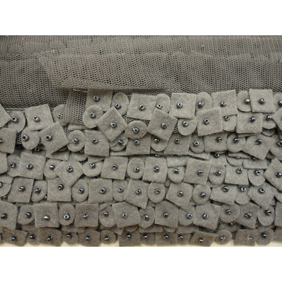 Charmed Felt Mesh Ribbon Gray 5YDS