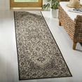 thumbnail image 2 of SAFAVIEH Linden Dania Medallion Indoor/Outdoor Runner Rug, Creme/Brown, 2'2" x 12', 2 of 8