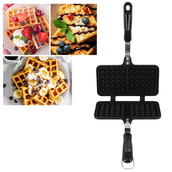 Stovetop Waffle Maker Pan, Multifunctional Double Waffle Pan Aluminum Time Saving for Desserts