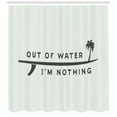 thumbnail image 3 of Ambesonne Surf Shower Curtain, Water I am Nothing, 69"Wx70"L, Coconut Charcoal Grey, 3 of 3
