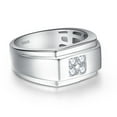 thumbnail image 6 of 10mm 925 Sterling Silver Mens Wedding Ring Round Cut Cubic Zirconia Ring Size 7-13, 6 of 6