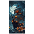 thumbnail image 1 of Spooky Pumpkin Pirate Ship Banner Halloween Decoration Night Scene for Party Decoration Halloween Event, 1 of 5