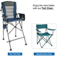 thumbnail image 3 of REDCAMP Padded 31" Bar Height Tall Folding Camping Chairs for Adults, Heavy Duty 330 lbs Directors Chair Foldable with Foot Rest and Cup Holder, Blue, 3 of 9