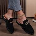 thumbnail image 4 of Pandaie Penny Loafers for Women Comfortable Slip on Suede Loafer Mules Closed Toe Backless Slides Business Casual Dress Flats Shoes Black Size 6.5, 4 of 9