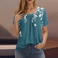 thumbnail image 2 of Camisetas de Cuello Redondo Impreso Gradiente de las Mujeres, Manga Corta Casual Top para el Uso Diario, 2 of 7
