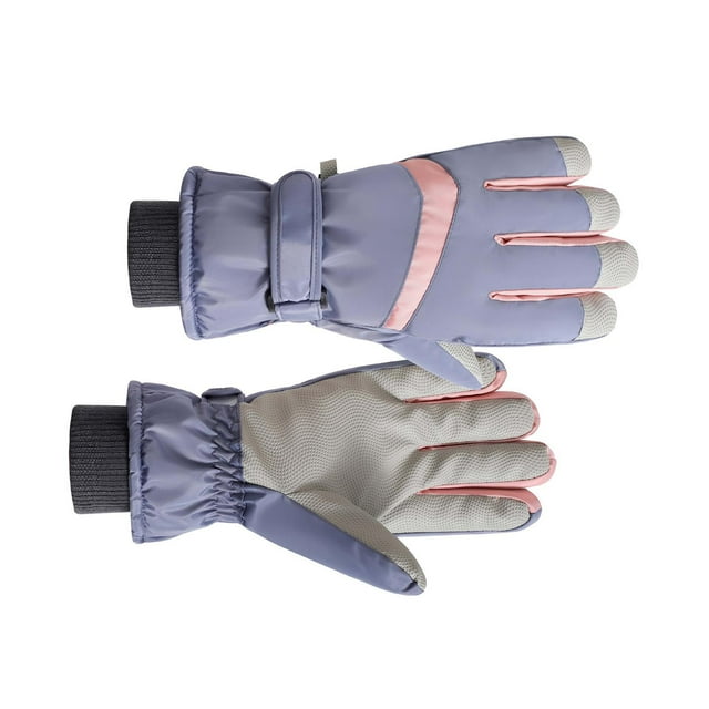 Guantes de trabajo de invierno, guantes de nieve para hombres y mujeres, guantes cálidos de invierno con pantalla táctil, guantes de esquí para pesca, gris y azul