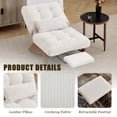 thumbnail image 6 of MOONMISS Modern Adjustable Lounge Chair with Footrest,Wooden Base Upholstered Recliner for Reading Rest Striped Velvet, 6 of 6