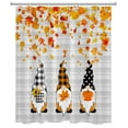 thumbnail image 2 of HVEST Fall Gnome Shower Curtain Farmhouse Gnome and Falling Maple Leaves on Grey Buffalo Check Plaid Shower Curtains for Bathroom, Autumn Theme Waterproof Fabric Bath Curtains with Hooks, 60x72 Inch, 2 of 6