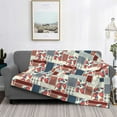 thumbnail image 2 of Honeii Patchwork In Country Style print throw blanket, crafted from cozy cotton flannel, offers versatile home decor as a bedding suitable for all seasons.-50"x40", 2 of 6