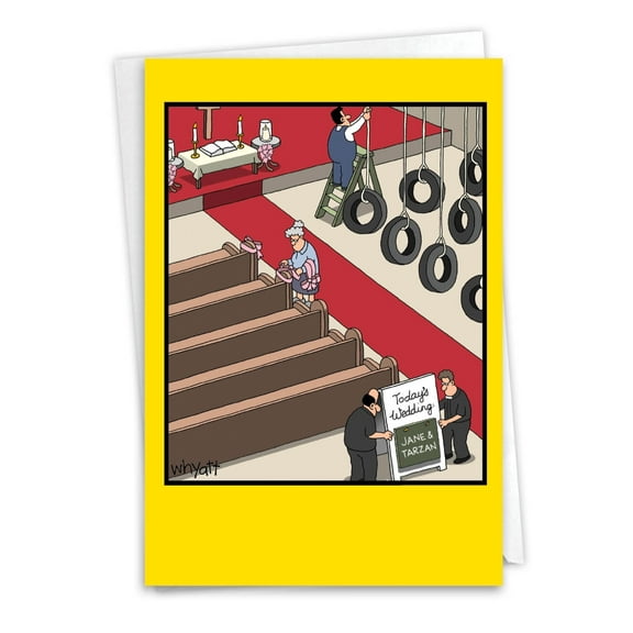 4475 Hilarious Wedding Card 'Jane & Tarzan Humor Paper ' with Envelope by NobleWorks