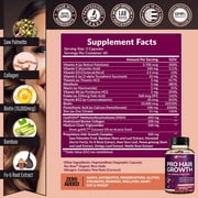 Hair Growth Supplement | 120 Capsules | Biotin 10,000mcg, Collagen, MSM | Supports Thicker Hair & Healthy Scalp