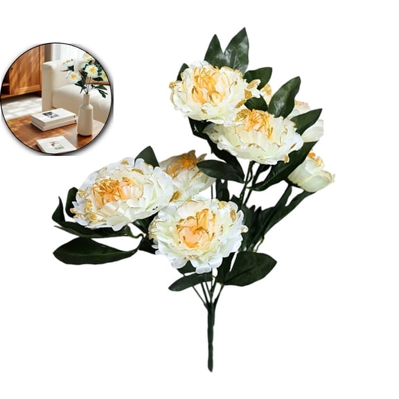 Large Peonies Artificial Flowers, Fake Silk Peony with Long Stem, Faux Peonies Flowers for Tall Vase Centerpiece Table Wedding Party Home Festival Decor