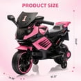thumbnail image 3 of Trilenars 6V Motorcycle, Electric Ride On Car Toy with Training Wheels, Working Headlight, Horn & Music, Battery PoweRed Ride On Motorcycle Toy for Ages 3-6,Light Pink, 3 of 9