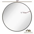 thumbnail image 2 of Hamilton Hills Contemporary Brushed Metal Black Wall Mirror | Glass Panel Black Framed Rounded Circle Deep Set Design (30" Round), 2 of 5