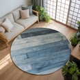 thumbnail image 2 of Blue Wood Area Rug, Vintage Wooden Broad Pastoral Style Washable Large Circle Carpet, Non Slip Round Rug for Living Room/Bedroom/Dining Room/Home Office/Dorm, 2 of 9