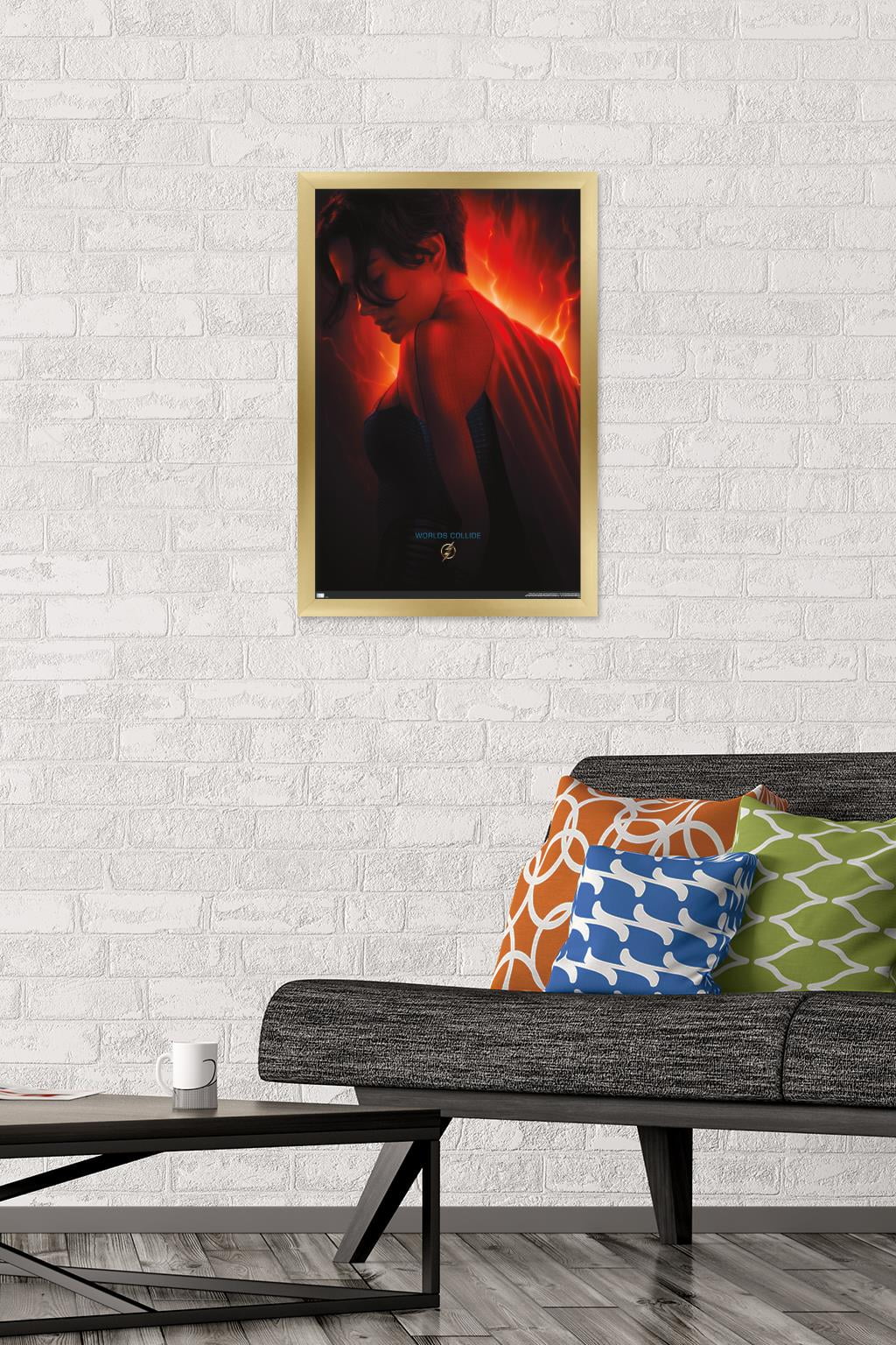 DC Comics Movie The Flash - Supergirl One Sheet Wall Poster, 14.725" x 22.375" Framed