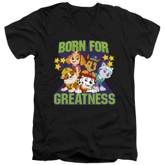 Paw Patrol Born For Greatness Unisex Adult V-Neck T Shirt