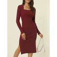 thumbnail image 2 of DARING DIVA Slim Fit Ribbed Knit Bodycon Sweater Dress XL Red, 2 of 6