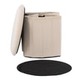 thumbnail image 4 of Lindsey Contemporary/Glam Folding Storage Ottoman in Cream Velvet by LumiSource, 4 of 4