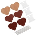 thumbnail image 5 of Juego de 3 marcapáginas de cuero con forma de corazón, marcador de lectura en esquina, marrón claro, cera antiniebla, café mate, 5 of 5