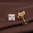 thumbnail image 6 of Men Earrings Gold Square Earrings for Men Women Stud Earrings Square Diamond Earrings Square Cubic Zirconia Earrings Gold Stud Earrings Square Gold Earrings 7mm, 6 of 7