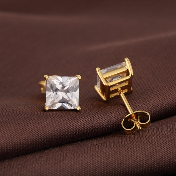 Men Earrings Gold Square Earrings for Men Women Stud Earrings