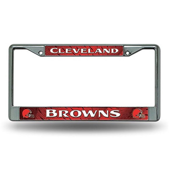 Marco de placa de licencia estándar de cromo Cleveland Browns NFL Rico Industries 6 x 12.25