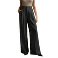 thumbnail image 4 of Women's Work Pants Wide Leg Dress Pants High Waisted Casual Business Pants Slacks for Office and Formal Occasions,Dark Gray,2XL, 4 of 4