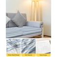 thumbnail image 4 of Blue Striped Couch Cushion Covers Stretch, Washable Sofa Seat Covers Individual Seat Cushion Sofa Slipcovers Farmhouse Stripe Modern Abstract Art Couch Cover Furniture Protector L-1PCS, 4 of 7