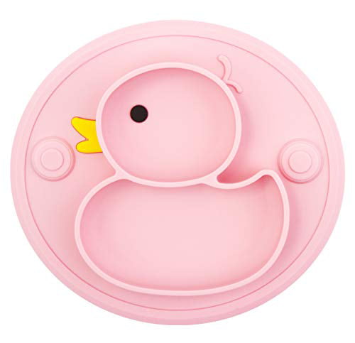 Silicone Divided Toddler Plates Portable Non Slip Suction Plates for Children Babies and Kids BPA Free FDA Approved Baby Dinner Plate